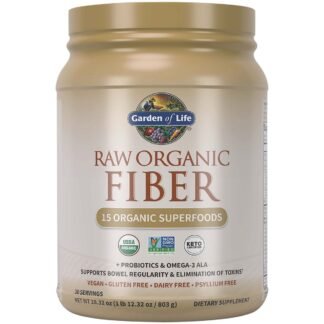 Raw Organic Fiber Powder - 15 Superfoods for Digestive Support (30 Servings)